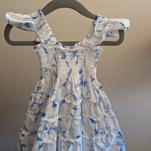 Hill House White and Blue Smocked Dress